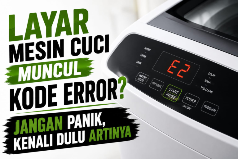 Layar mesin cuci menampilkan kode error