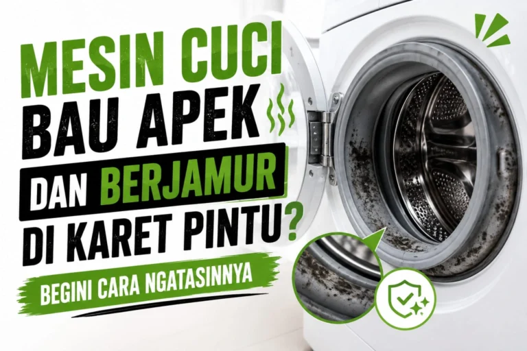 Mesin cuci berbau dan berjamur pada karet pintu.