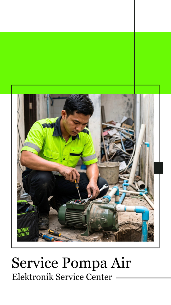 Teknisi Pompa Air Sedang Memperbaiki Mesin Pompa Semi Jet Pump