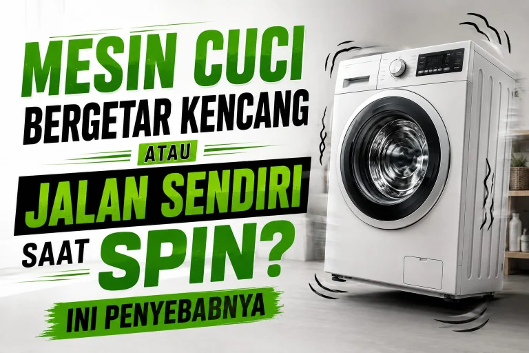 Mesin cuci bergetar kencang dan berjalan sendiri saat proses spin.
