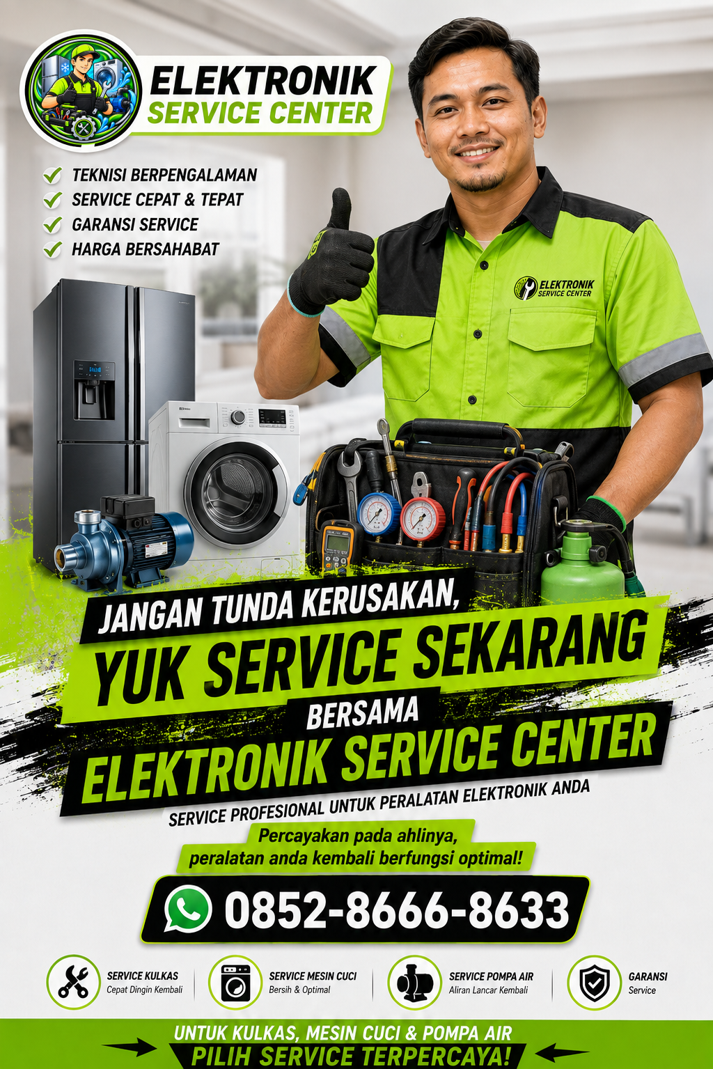 Poster Teknisi Service Kulkas dari Elektronik Service Center