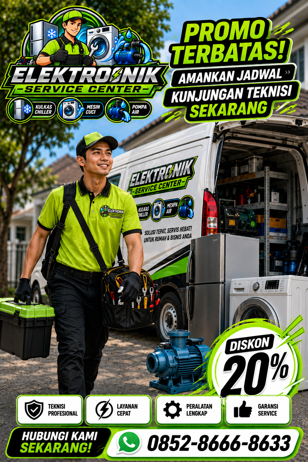 Poster Diskon Service dari Teknisi Elektronik Service Center 1